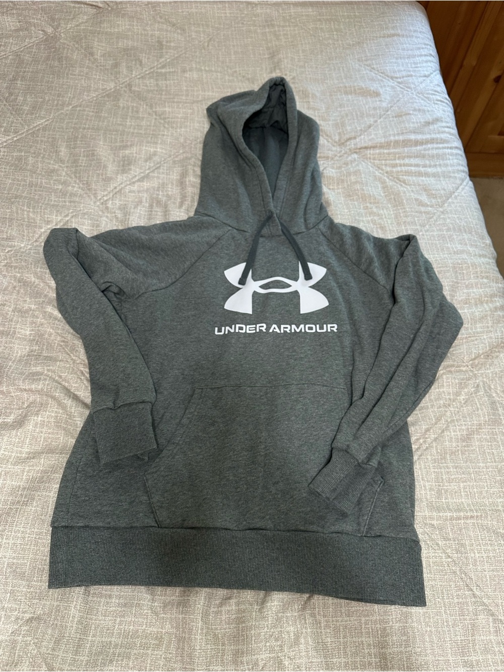 Under Armour Dark Gray Hoodie with White Logo
